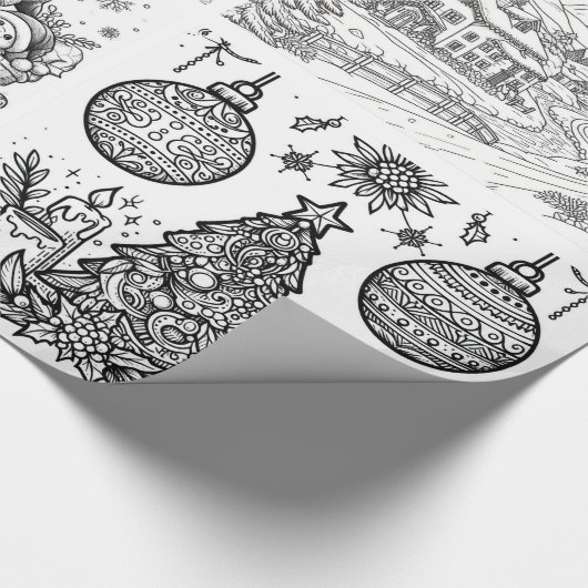 Santa's Creative Wonderland Wrap & Color Cadeaupapier (Hoek)