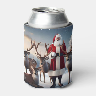 Santa's Crew: Father Christmas poseert rendieren Blikjeskoeler