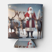 Santa's Crew: Father Christmas poseert rendieren Blikjeskoeler (Voorkant)