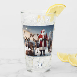 Santa's Crew: Father Christmas poseert rendieren Glas