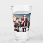 Santa's Crew: Father Christmas poseert rendieren Glas (Voorkant)