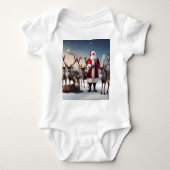 Santa's Crew: Father Christmas poseert rendieren Romper (Voorkant)