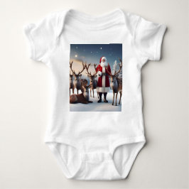 Santa's Crew: Father Christmas poseert rendieren Romper