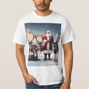 Santa's Crew: Kerstman poseert met rendieren T-shirt