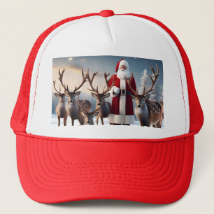 Santa's Crew: Kerstman poseert met rendieren Trucker Pet