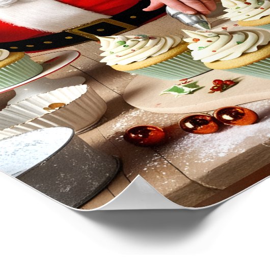 Santa's  Cupcake Workshop Muurkunst print (Hoek)