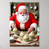 Santa's  Cupcake Workshop Muurkunst print (Voorkant)