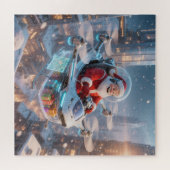 Santa's Cyber-Sleigh: Futuristic Drone Delivery Legpuzzel (Horizontaal)
