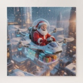 Santa's Cyber-Sleigh: Futuristic Drone Delivery Legpuzzel (Verticaal)