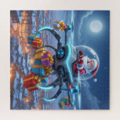 Santa's Cyber-Sleigh: Futuristic Drone Delivery Legpuzzel (Horizontaal)