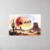 Santa's Desert Ride - Westerne kerst Canvas Afdruk (Voorkant)