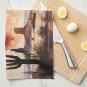 Santa's Desert Ride - Westerne kerst Theedoek (Quarter Fold)