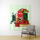 Santa's Dilemma Tapestry Wandkleed (In situ)