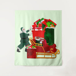 Santa's Dilemma Tapestry Wandkleed