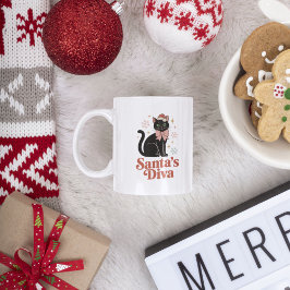 Santa's Divacatje Kerstkat voor haar Koffiemok