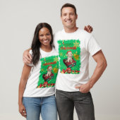 Santa's Dog Zittend om het geschenk te bekijken T-shirt (Unisex)