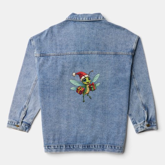 Santa's Dragonfly Helper Denim Jacket (Achterkant)