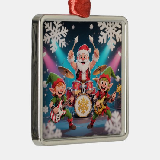 Santa's Drumming Rock Band Ornament (Rechts)