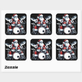 Santa's Drums brengen feestelijke rockritmes Vierkante Sticker (Vel)