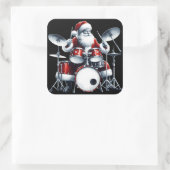 Santa's Drums brengen feestelijke rockritmes Vierkante Sticker (Tas)