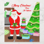 Santa's Early Gift - Een Hole-in-One Kerstmis Wijn Etiket (Enkel label)