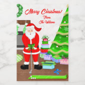 Santa's Early Gift - Een Hole-in-One Kerstmis Wijn Etiket (Enkel label)