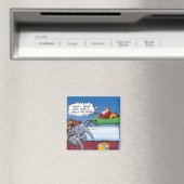 Santas Elephants Funny Holiday Cartoon Magneet (Insitu (Vaatwasser))