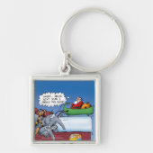 Santas Elephants Funny Holiday Cartoon Sleutelhanger (Voorkant)