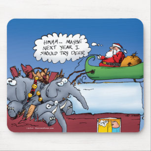 Santas Elephants Holiday Cartoon Muismat