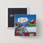 Santas Elephants Holiday Cartoon Vierkante Button 5,1 Cm (Voorkant /achterkant)