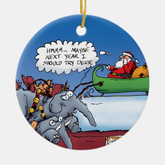 Santa's Elephants Ornament (Voorkant)