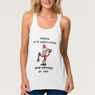 Santa's Elf en veiligheidsbeambte Vrolijk kerstf Tanktop