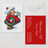 Santas Elf met Wreath Visitekaartje (Voorkant / Achterkant)