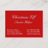 Santas Elf met Wreath Visitekaartje (Achterkant)