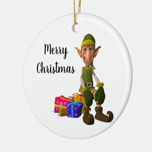 Santa's Elf Ornament Round (Links)