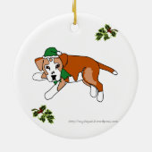 Santa's Elf-tekenfilm Keramisch Ornament (Achterkant)