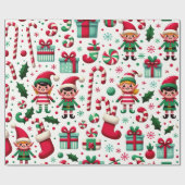 Santa's Elves Cadeaupapier (Vlak)
