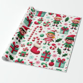 Santa's Elves Cadeaupapier (Uitgerold)