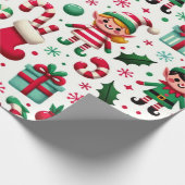 Santa's Elves Cadeaupapier (Hoek)