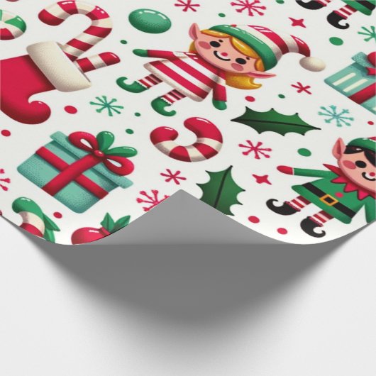 Santa's Elves Cadeaupapier (Hoek)