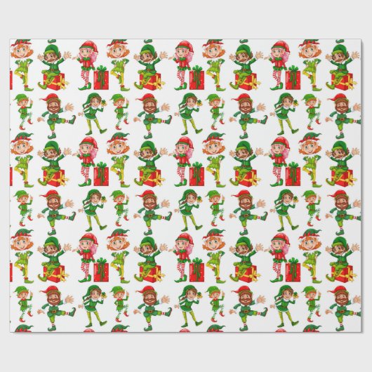 Santa's Elves Cadeaupapier (Vlak)