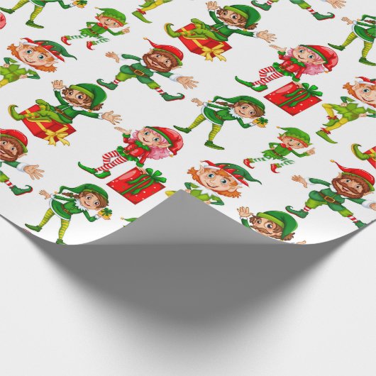 Santa's Elves Cadeaupapier (Hoek)