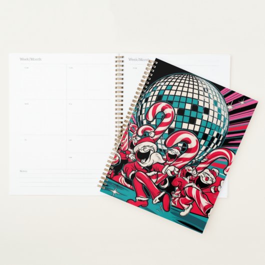 Santa's Elves Candy Canes dansen onder een disco b Planner (Display)