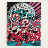 Santa's Elves Candy Canes dansen onder een disco b Planner (Voorkant)