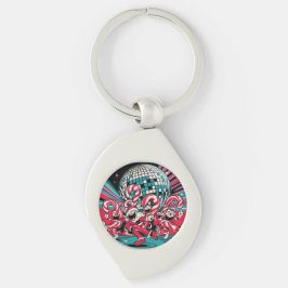 Santa's Elves Candy Canes dansen onder een disco b Sleutelhanger