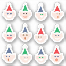 Santa's Elves Elf Heads Cartoon Kerstmis