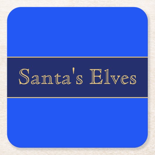 SANTA'S ELVES Feestelijke Heldere Alpine Blue Stri Kartonnen Onderzetters (Voorkant)