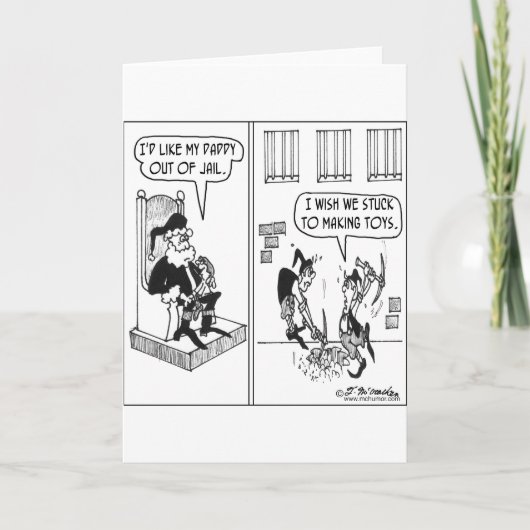 Santa's Elves Help Break Dad Out of Prison Feestdagen Kaart (Voorkant)