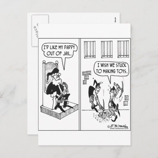 Santa's Elves Help Break Dad Out of Prison Feestdagenkaart (Voorkant / Achterkant)