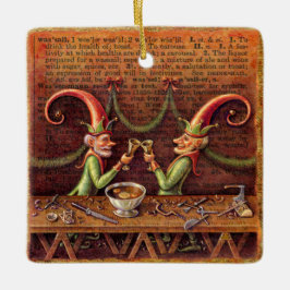 Santa's Elves Ornament, Wassail Keramisch Ornament